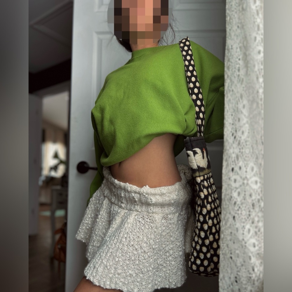 Green Thick Cropped Jumper